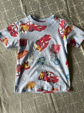 Carter's Light Blue Tee with Red Lightning McQueen Graphics